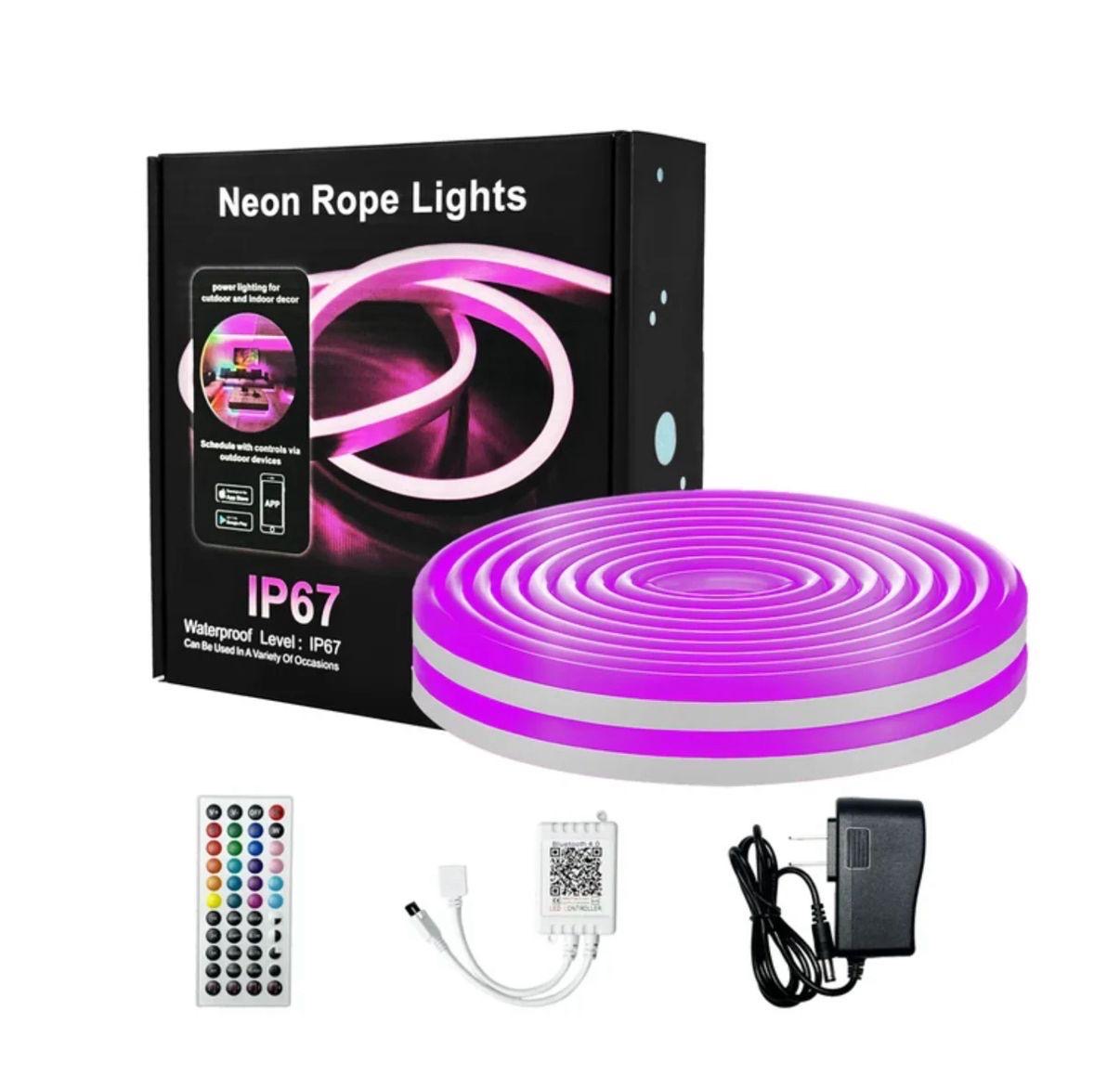 RGB Neon Rope Lights IP67
Waterproof, Bluetooth APP
Control, Flexible Silicone Design