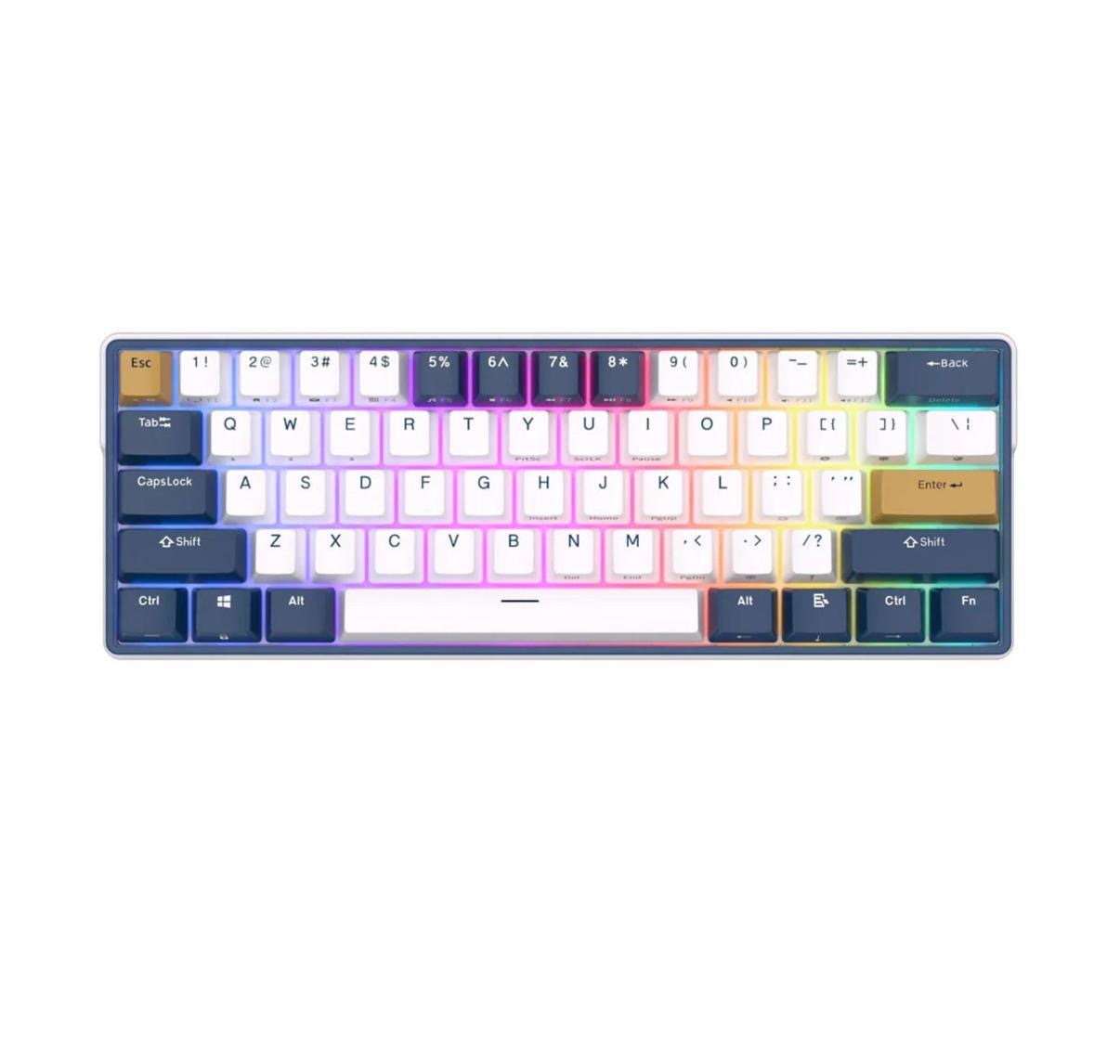 Royal Kludge RK61 Plus Triple
Mode RGB 61-Keys Hot-
Swappable Mechanical Keyboard
Klein Blue Color